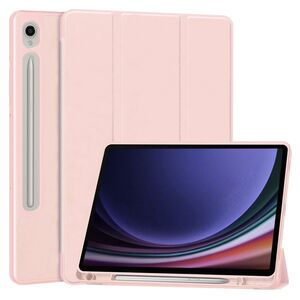 Husa pentru Samsung Galaxy Tab S9 / S9 FE / S10 FE usoara si subtire cu functie wake-up/sleep si compartiment pentru stylus, tip stand - roz