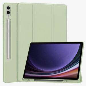 Husa pentru Samsung Galaxy Tab S9 Plus / S9 FE Plus, Tab S10 Plus usoara si subtire cu functie wake-up/sleep si compartiment pentru stylus, tip stand - verde deschis