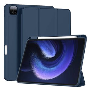 Husa pentru Xiaomi Pad 6, Pad 6 Pro Soft Shell cu functie wake-up/sleep si compartiment pentru stylus, tip stand - albastru