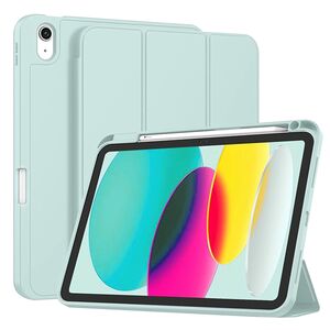 Husa pentru iPad 11 2025, iPad 10 2022 usoara si subtire cu functie wake-up/sleep si compartiment pentru stylus, tip stand - albastru