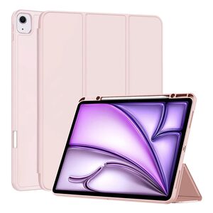 Husa pentru iPad Air 13 2025 / 2024 M3, M2 usoara si subtire cu functie wake-up/sleep si compartiment pentru stylus, tip stand - roz