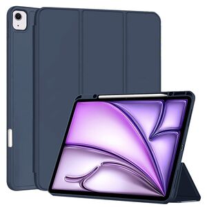 Husa pentru iPad Air 13 2025 / 2024 M3, M2 usoara si subtire cu functie wake-up/sleep si compartiment pentru stylus, tip stand - albastru