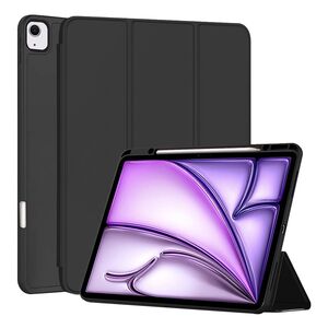 Husa pentru iPad iPad Air 13 2025 / 2024 M3, M2 usoara si subtire cu functie wake-up/sleep si compartiment pentru stylus, tip stand - negru