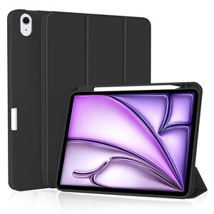 Husa pentru iPad Air 11 inch 2024 / 2025​ M2, M3 Soft Shell cu functie wake-up/sleep si compartiment pentru stylus, tip stand - negru