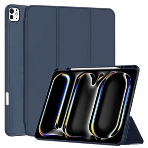Husa pentru iPad Pro 13" (2024) Soft Shell cu functie wake-up/sleep si compartiment pentru stylus, tip stand - albastru