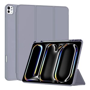 Husa pentru iPad Pro 13" (2024) Soft Shell cu functie wake-up/sleep si compartiment pentru stylus, tip stand - mov