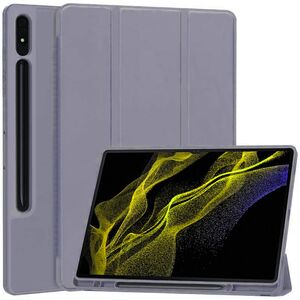 Husa pentru iSamsung Galaxy Tab S8 Ultra usoara si subtire cu functie wake-up/sleep si compartiment pentru stylus, tip stand - mov