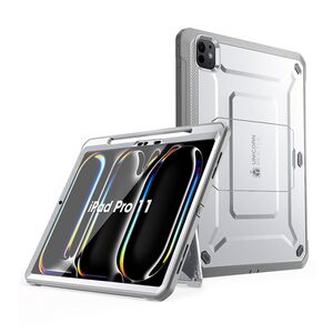 Husa cu folie integrata pentru iPad Pro 11 (2024) Supcase Unicorn Beetle Pro, alb