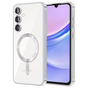 Husa pentru  Samsung Galaxy A15 cu MagSafe si protectie pentru lentile anti-shock 1.5 mm - argintiu