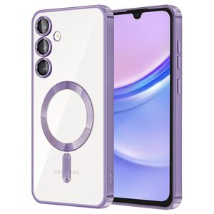 Husa pentru  Samsung Galaxy A15 cu MagSafe si protectie pentru lentile anti-shock 1.5 mm - mov deschis