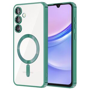 Husa pentru  Samsung Galaxy A15 cu MagSafe si protectie pentru lentile anti-shock 1.5 mm - verde deschis