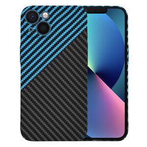 Husa pentru  iPhone 13 CarbonFiber UltraSlim, Lightweight, albastru / negru