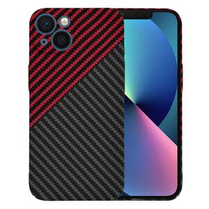 Husa pentru  iPhone 13 CarbonFiber UltraSlim, Lightweight, rosu / negru