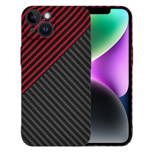 Husa pentru  iPhone 14 CarbonFiber UltraSlim, Lightweight, rosu / negru