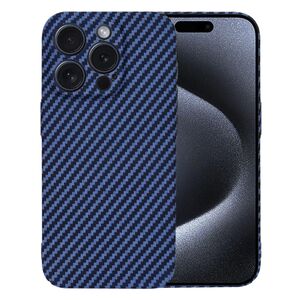 Husa pentru  iPhone 15 Pro CarbonFiber UltraSlim, Lightweight, albastru