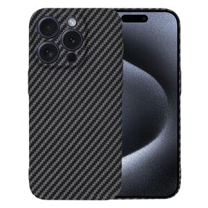 Husa pentru  iPhone 15 Pro CarbonFiber UltraSlim, Lightweight, negru