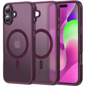 Husa pentru  iPhone 16 cu MagSafe, Ghost Series, frosted - bordeaux