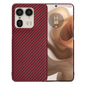 Husa pentru  Motorola Edge 50 Ultra CarbonFiber UltraSlim, Lightweight, bordeaux