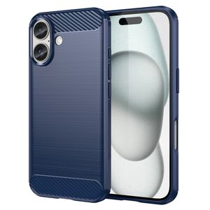 Husa pentru iPhone 16 Carbon Liquid Silicone, albastru
