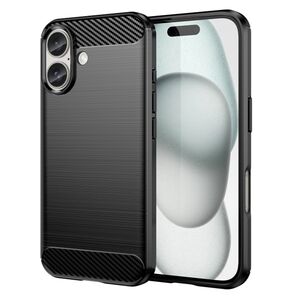 Husa pentru iPhone 16 Carbon Liquid Silicone, negru