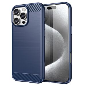 Husa pentru iPhone 16 Pro Max Carbon Liquid Silicone, albastru