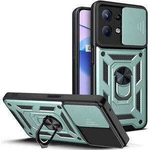 Husa pentru  Motorola Edge 50 Ring Armor Kickstand Tough Rugged Cover cu protectie camera, verde