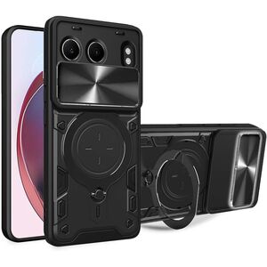 Husa pentru  OnePlus Nord 4 cu protecție pentru cameră și suport magnetic integrat Ring Shockproof, negru