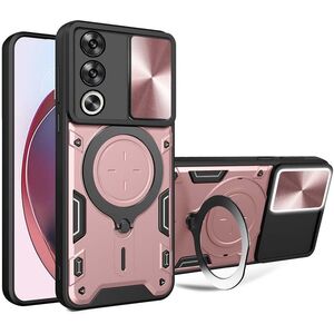 Husa pentru  Oppo A80 cu protecție pentru cameră și suport magnetic integrat Ring Shockproof, roz