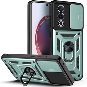 Husa pentru  Oppo A80 Ring Armor Kickstand Tough Rugged Cover cu protectie camera, verde