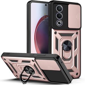 Husa pentru  Oppo A80 Ring Armor Kickstand Tough Rugged Cover cu protectie camera, roz
