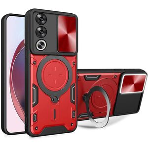 Husa pentru  Oppo A80 cu protecție pentru cameră și suport magnetic integrat Ring Shockproof, rosu
