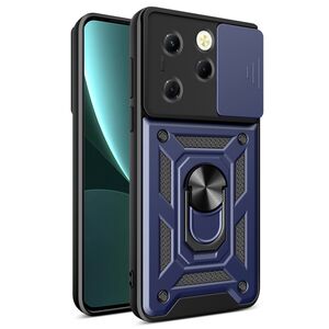 Husa pentru  Infinix Hot 40 / Hot 40 Pro Ring Armor Kickstand Tough Rugged Cover cu protectie camera, albastru