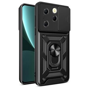 Husa pentru  Infinix Hot 40 / Hot 40 Pro Ring Armor Kickstand Tough Rugged Cover cu protectie camera, negru