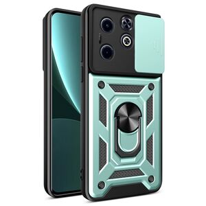 Husa pentru  Infinix Hot 40i / Infinix SMART 8 Ring Armor Kickstand Tough Rugged Cover cu protectie camera, verde