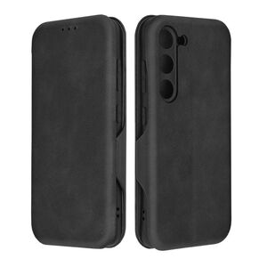 Husa tip carte pentru Samsung Galaxy S23 Smart Wallet fata - spate protectie 360 - negru