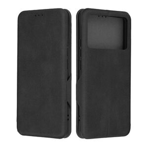Husa tip carte pentru Xiaomi Poco X6 Pro Smart Wallet fata - spate protectie 360 - negru