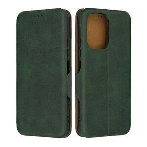 Husa tip carte pentru Xiaomi Redmi 13C Smart Wallet fata - spate protectie 360 - verde