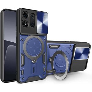 Husa pentru  Motorola Edge 50 cu protecție pentru cameră și suport magnetic integrat Ring Shockproof, albastru