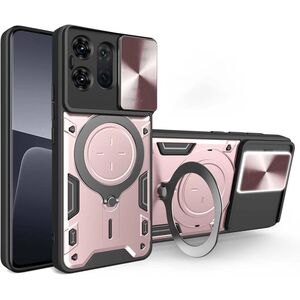 Husa pentru  Motorola Edge 50 cu protecție pentru cameră și suport magnetic integrat Ring Shockproof, rose gold