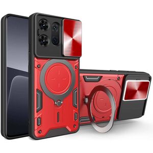 Husa pentru  Motorola Edge 50 cu protecție pentru cameră și suport magnetic integrat Ring Shockproof, rosu
