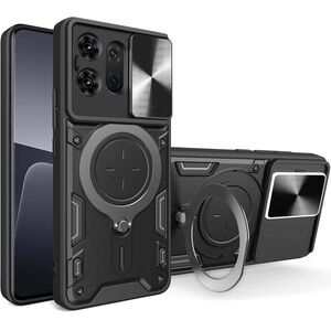 Husa pentru  Motorola Edge 50 cu protecție pentru cameră și suport magnetic integrat Ring Shockproof, negru