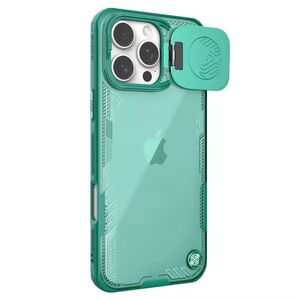 Husă Premium pentru  iPhone 16 Pro Max cu slider pentru protectia lentilelor anti-amprente - verde aprins