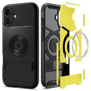 Husa premium pentru  iPhone 16 Spigen Slim Armor MagSafe - negru intens