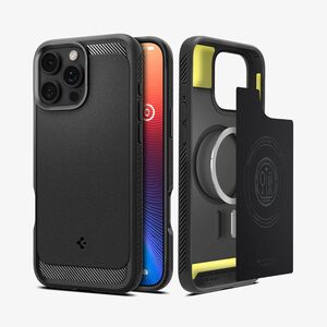 Husa premium pentru  iPhone 16 Pro Spigen Rugged Armor MagSafe - negru