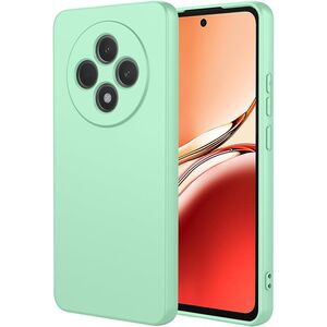 Husa pentru  Oppo Reno 12F, 12FS Liquid Silicone, subțire, captusita cu microfibra, anti amprentă, protectie cameră foto, verde deschis