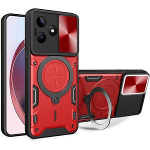 Husa pentru  Realme C61, Realme C63 cu protecție pentru cameră și suport magnetic integrat Ring Shockproof, rosu