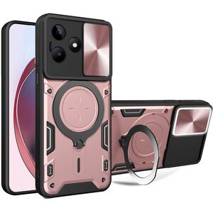 Husa pentru  Realme C61, Realme C63 cu protecție pentru cameră și suport magnetic integrat Ring Shockproof, rose gold