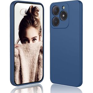Husa pentru  Realme C61, Realme C63 Liquid Silicone, subțire, captusita cu microfibra, anti amprentă, protectie cameră foto, albastru