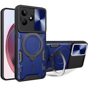 Husa pentru  Realme C61, Realme C63 cu protecție pentru cameră și suport magnetic integrat Ring Shockproof, albastru