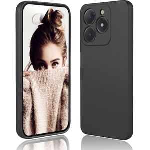 Husa pentru  Realme C61, Realme C63 Liquid Silicone, subțire, captusita cu microfibra, anti amprentă, protectie cameră foto, negru